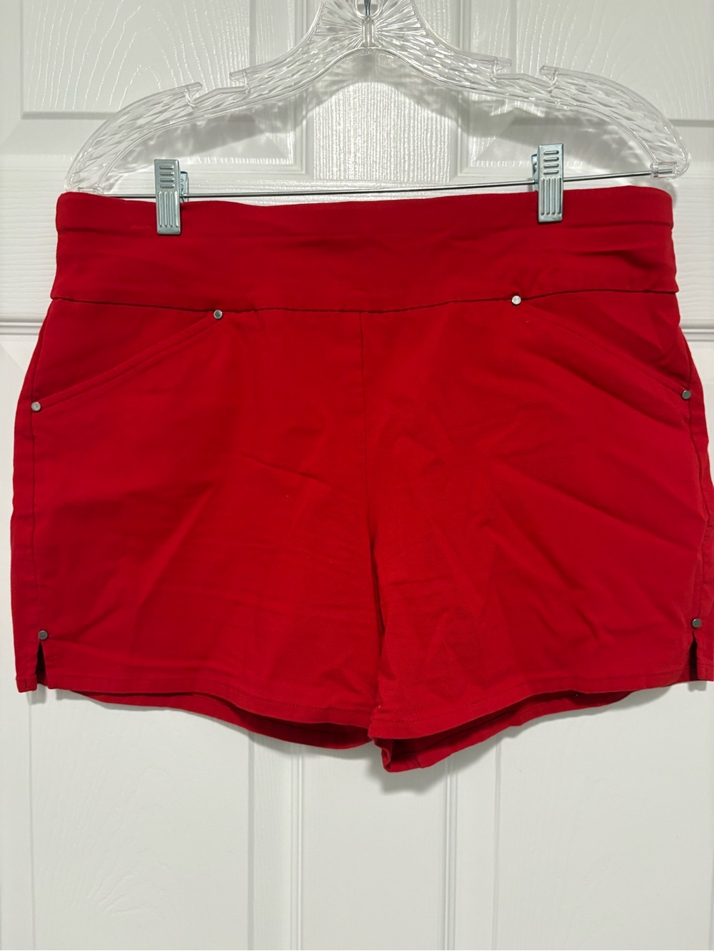 INC International Concepts Bright Red High Waist Pull-On Shorts